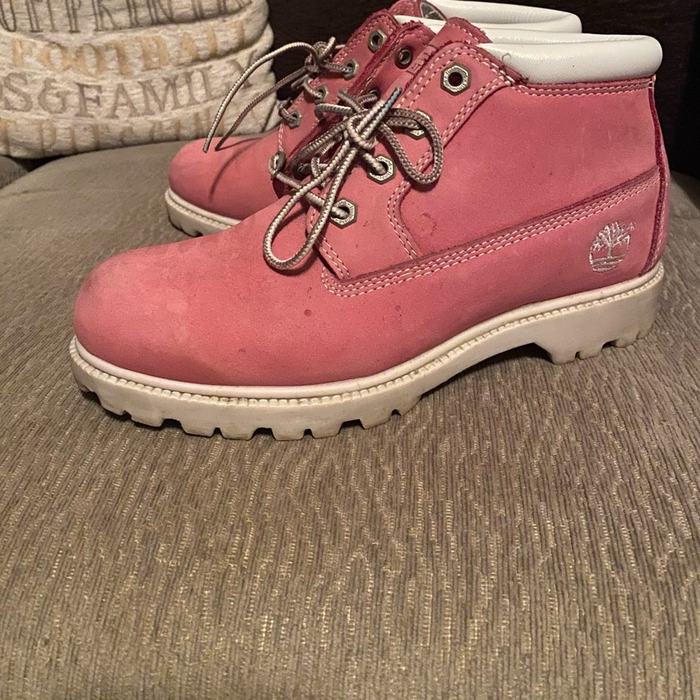 Pink Waterproof Timberland Boots